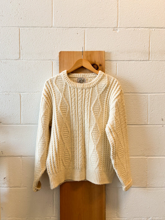 Vtg Cable Knit Sweater : L