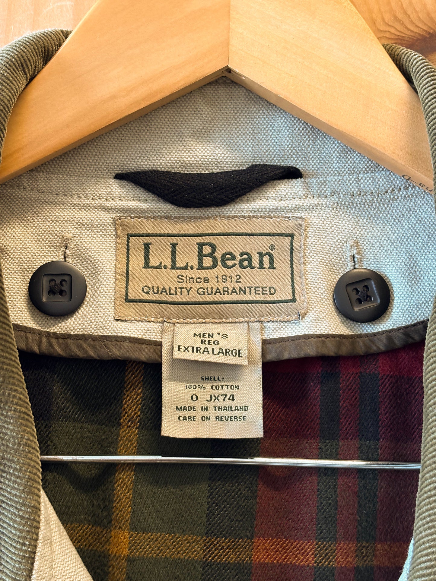 Vtg Flannel Lined L.L. Bean Chore Jacket : XL