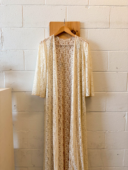 Vtg Lace Robe : S