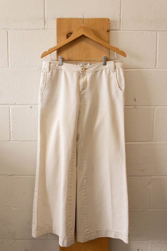Cream Low Rise Pants : 10