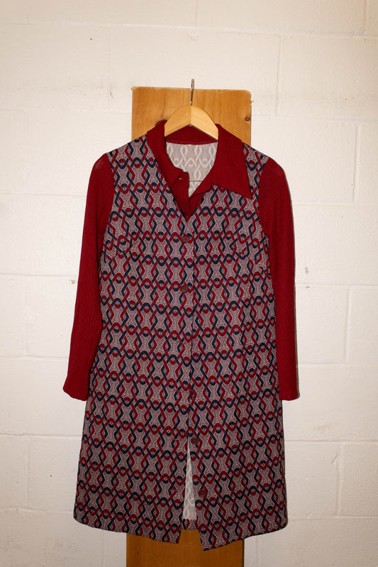 Vtg Abstract Printed Jacket : S