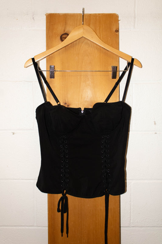Black Lace Up Cami : M