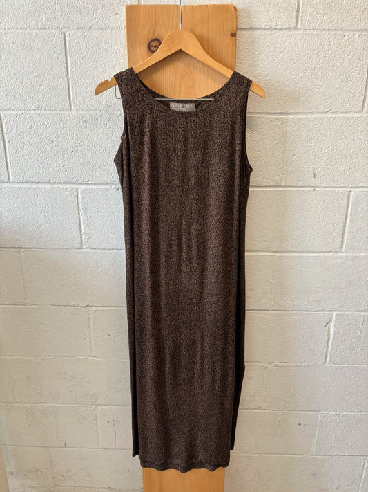 Vtg Brown Floral Dress : PM