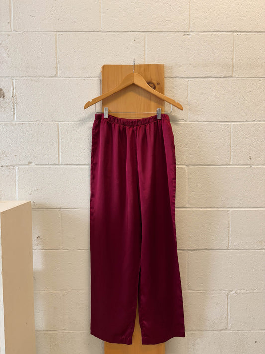 Vtg Satin Maroon Pants : M