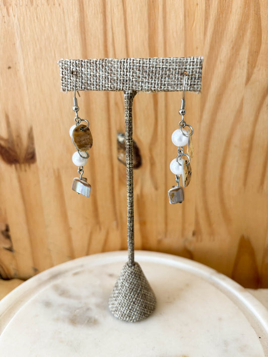 White Circle Earrings