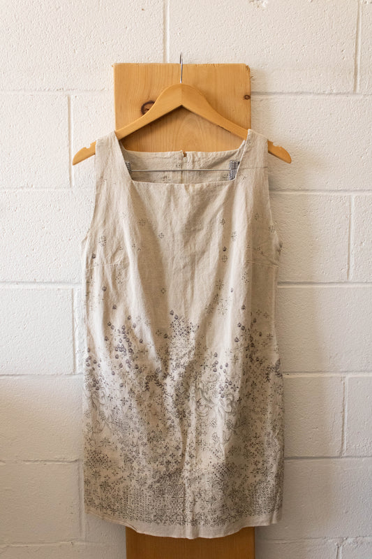 Printed Linen Dress : S