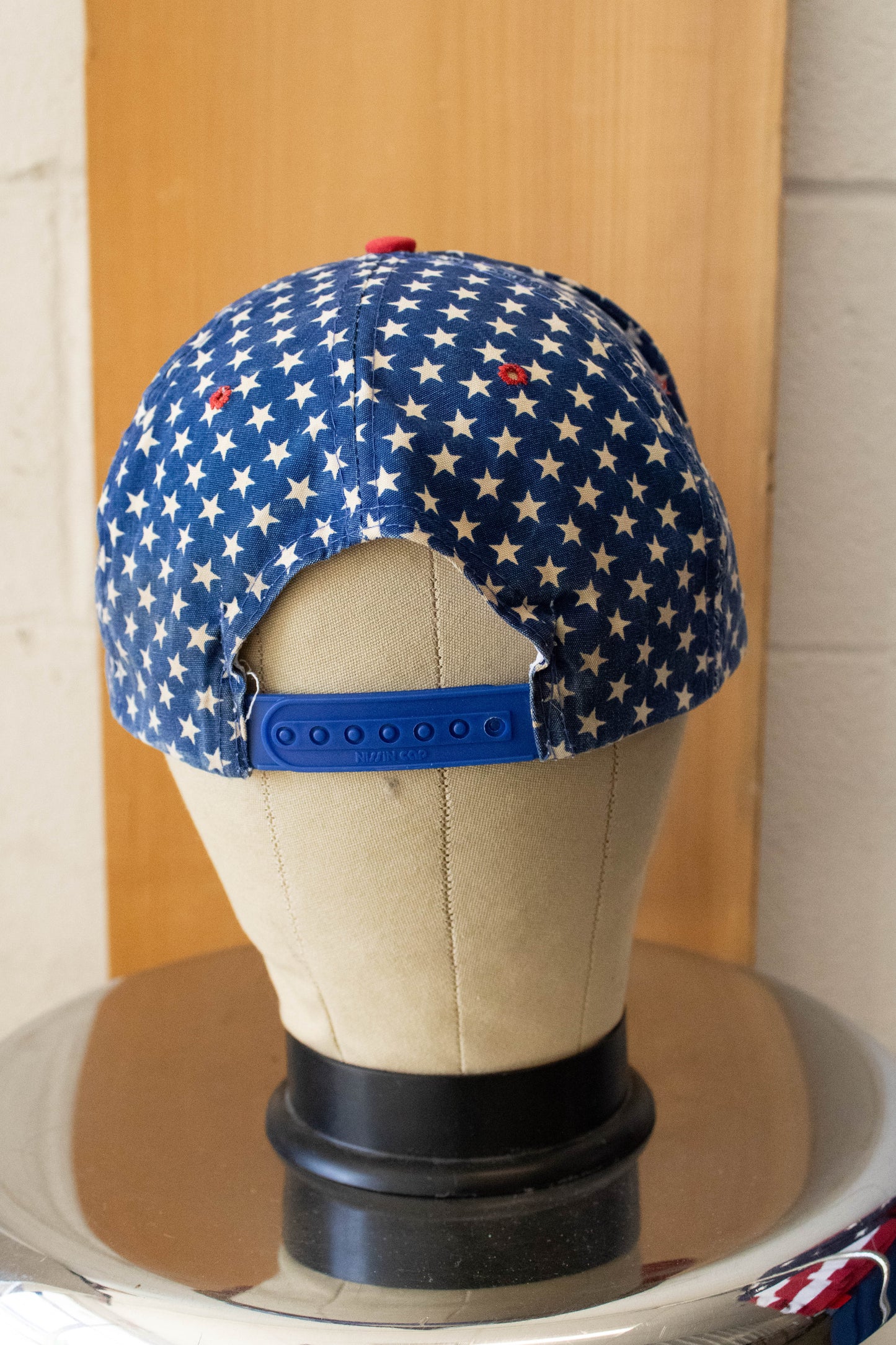 Vtg Blue and Red Star Hat