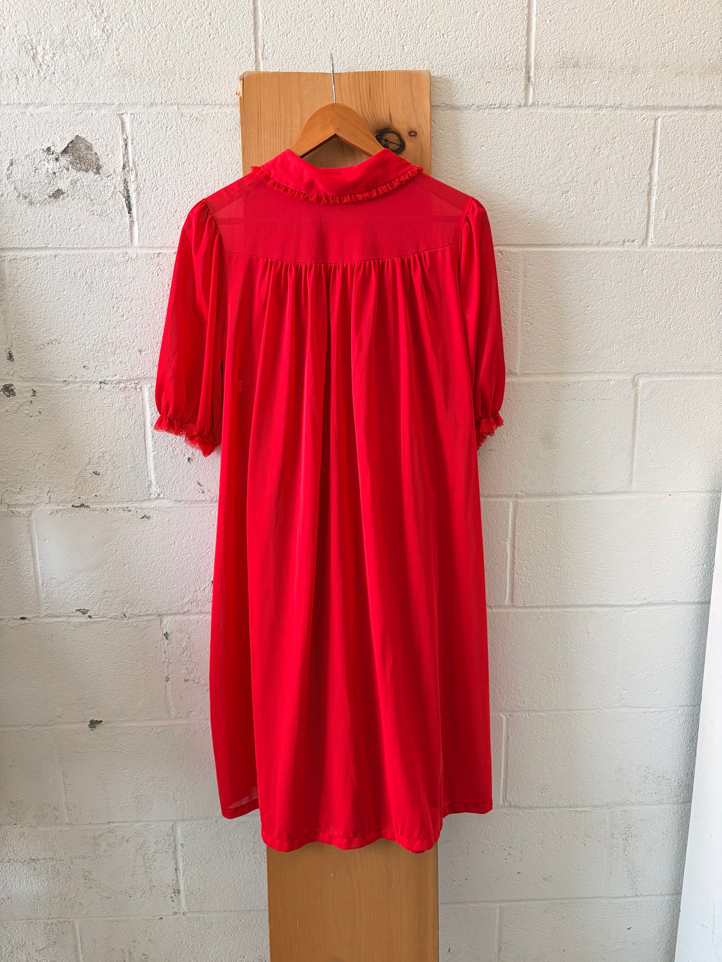 Vtg Lorraine Red Peignoir Robe : M