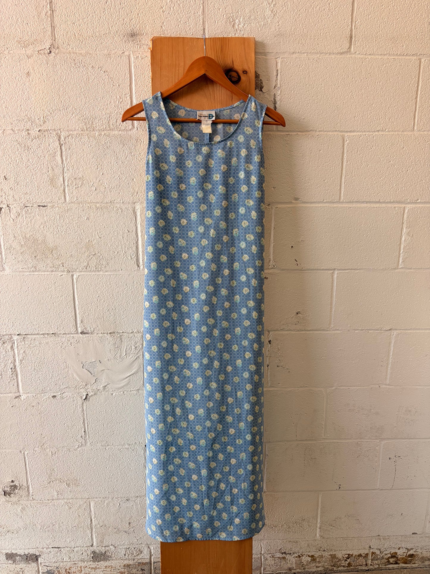 Vtg Floral Blue Maxi Dress : 7