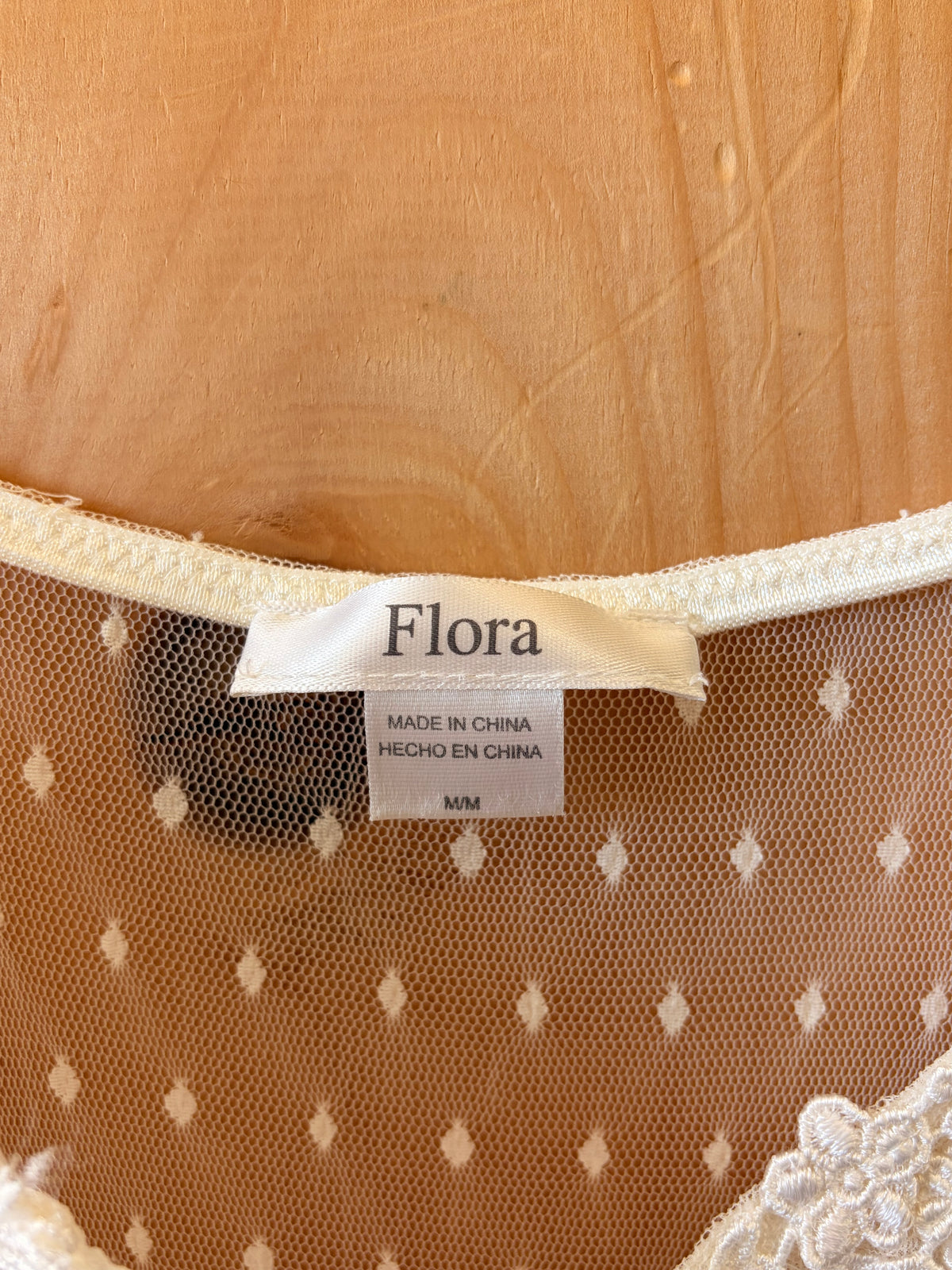 Flora Semi-Sheer Lace Nightgown : M