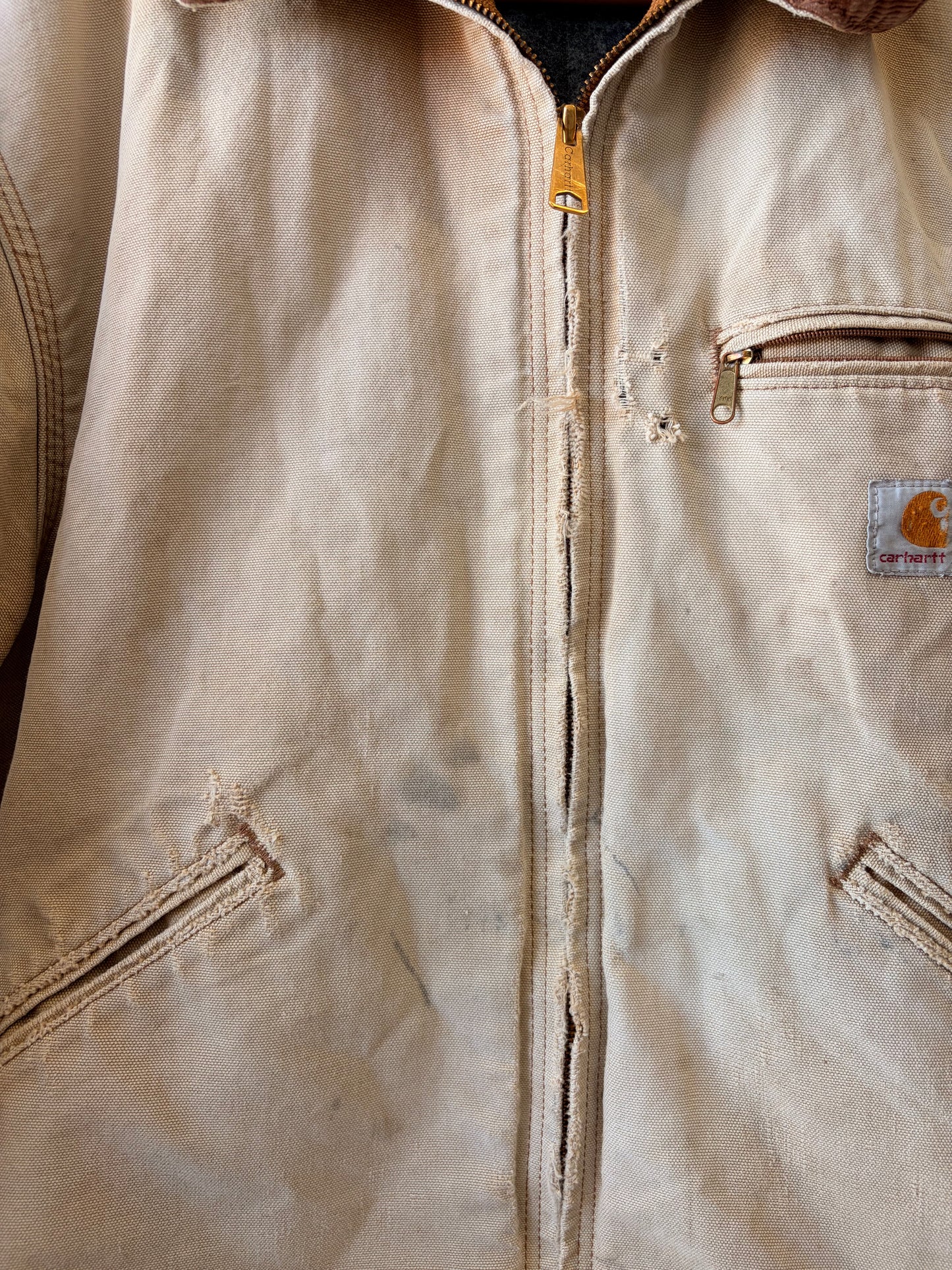 Distressed Carhartt Detroit Work Jacket : L