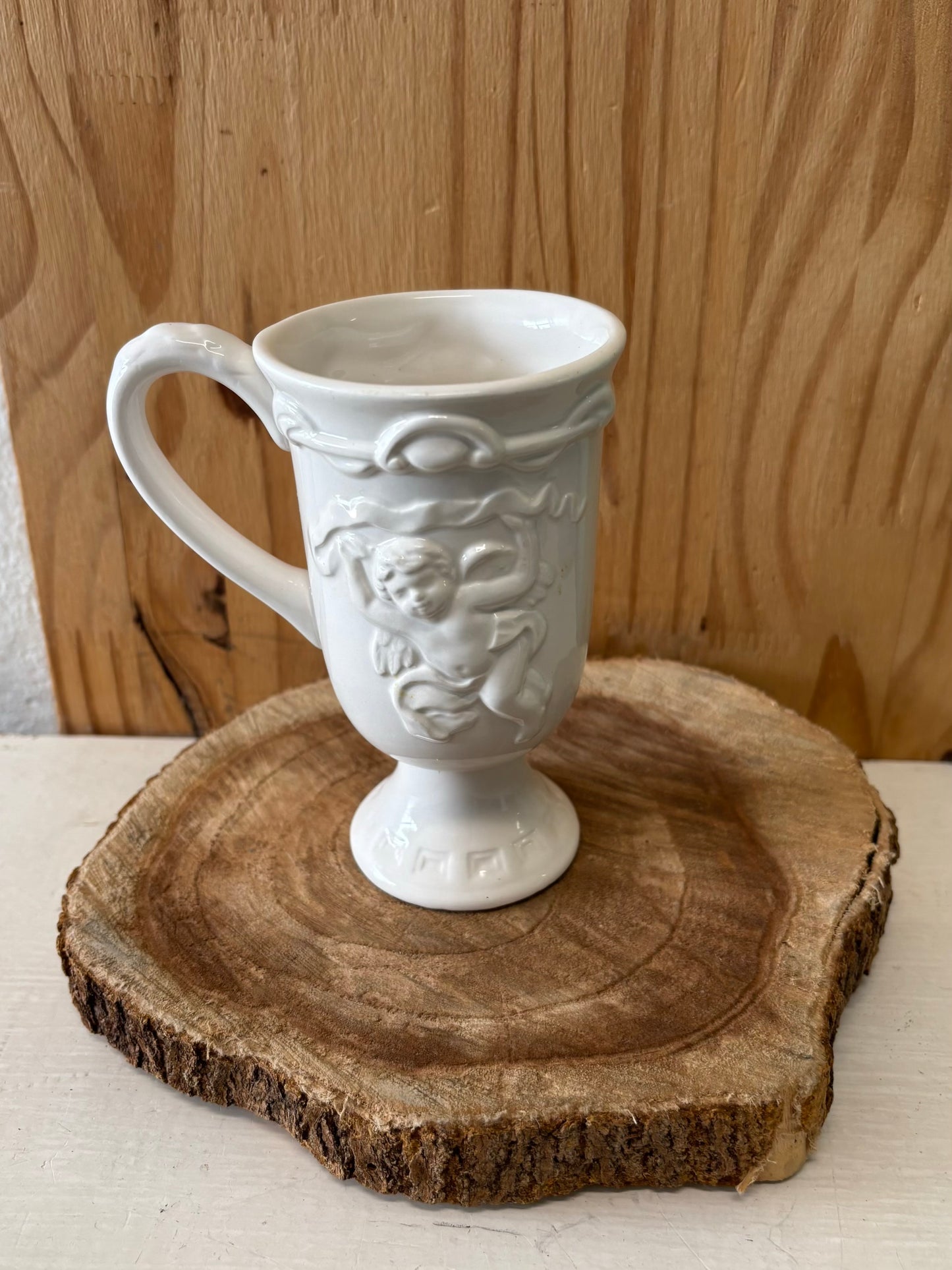 Vtg White Cherub Mug (Local Pickup Only)