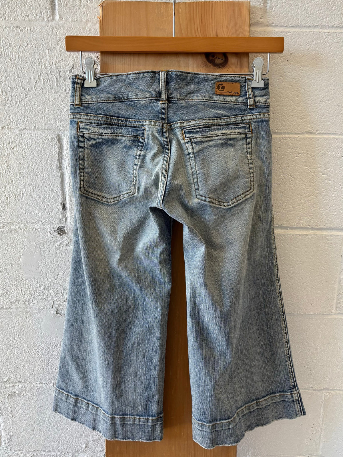 Y2K Lowrise Denim Wide Leg Capris : 5