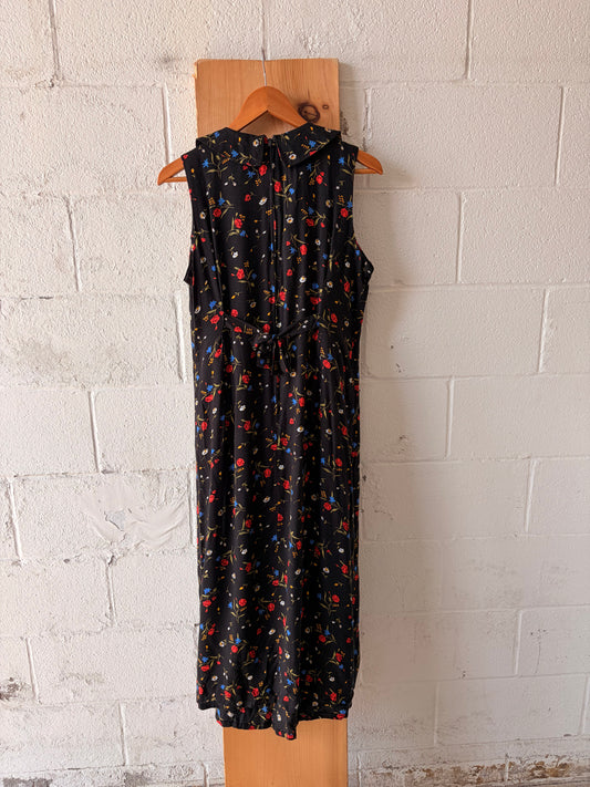 Vtg Floral Printed Maxi Dress : M/L