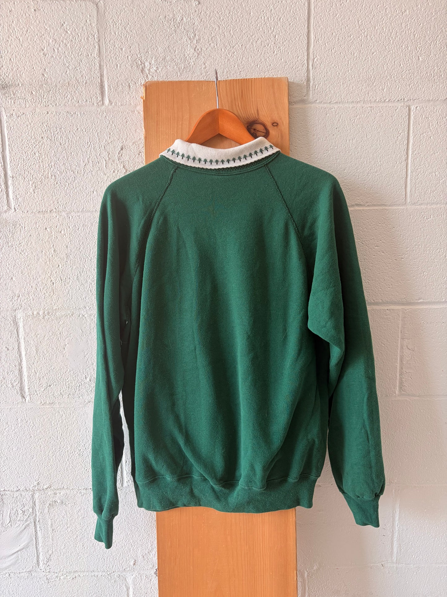 Vtg Green Farm Collared Crew : XL