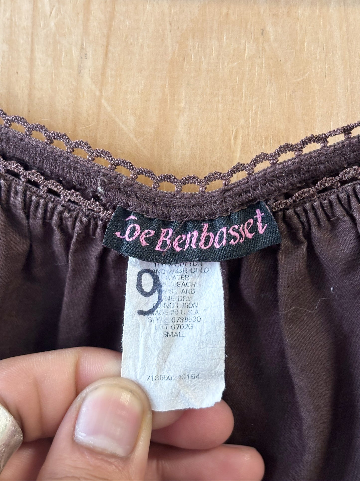 Vtg Embroidered Brown Skirt : S