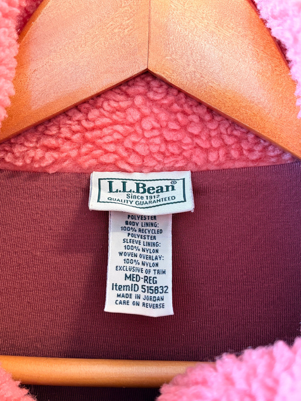 Pink L.L. Bean Sherpa Jacket : M
