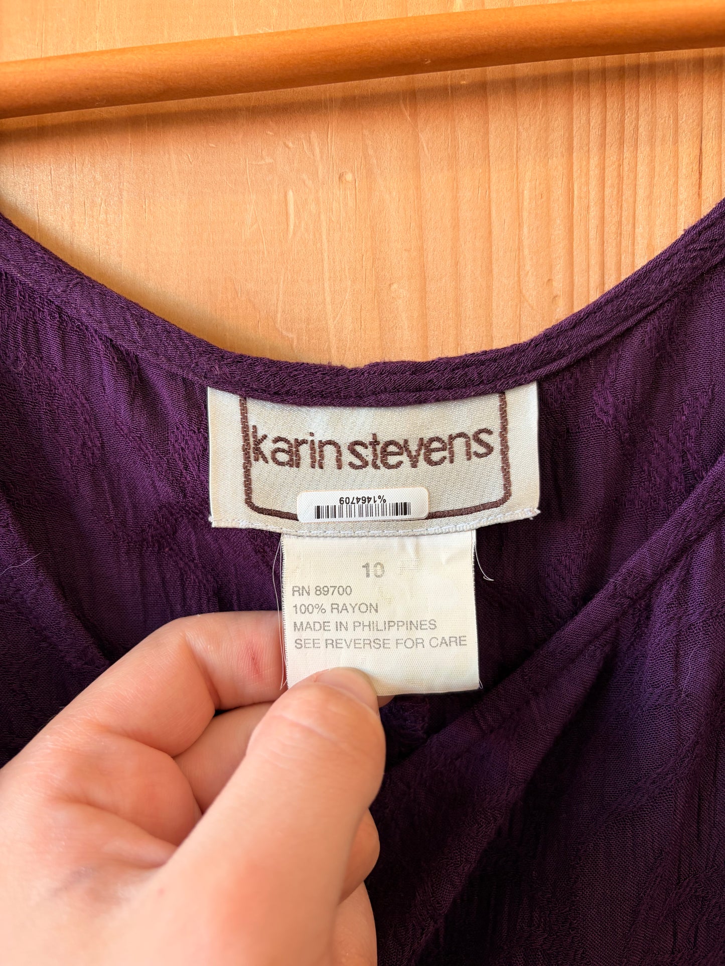 Vtg Embroidered Purple Dress : 10