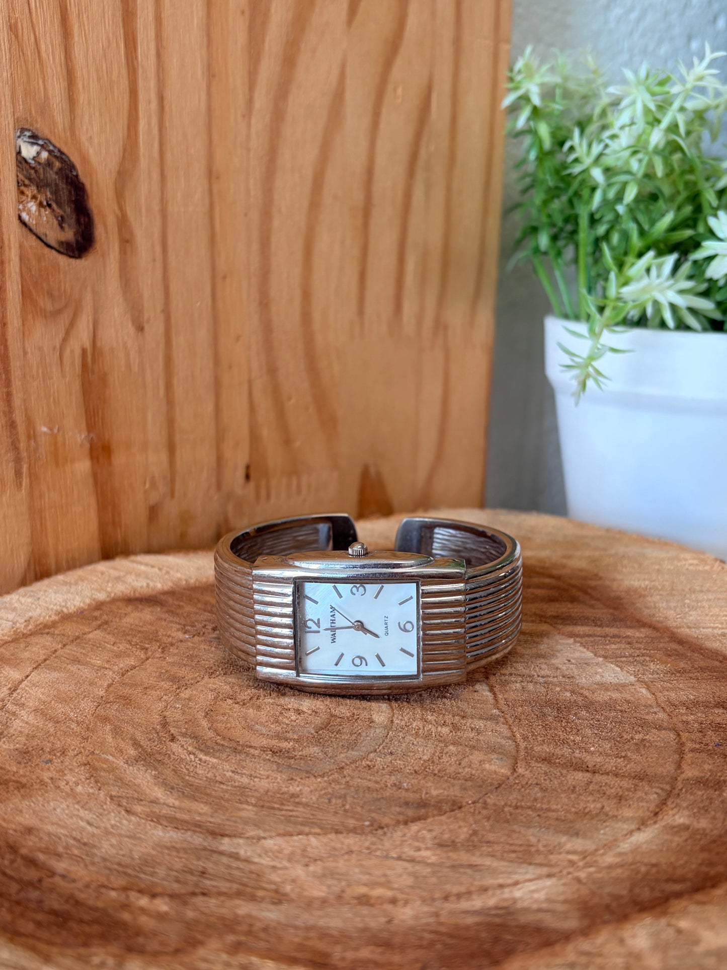 Silver Tone Cuff Watch (Untested - As Is)