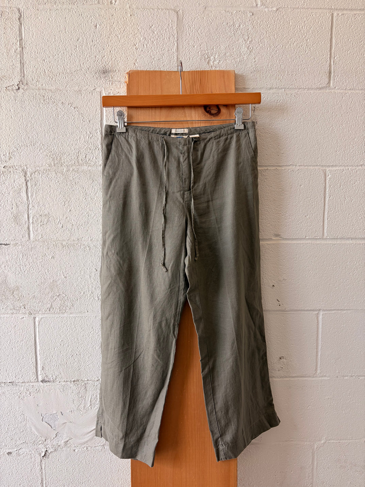 Olive Linen Capris : 4