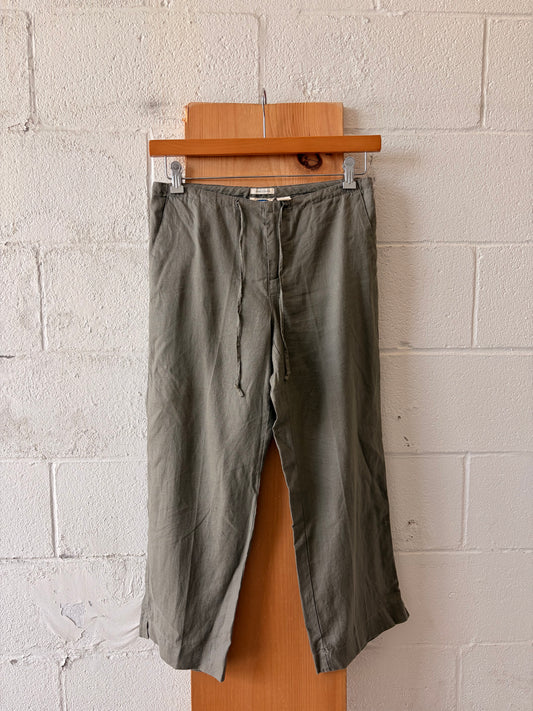 Olive Linen Capris : 4