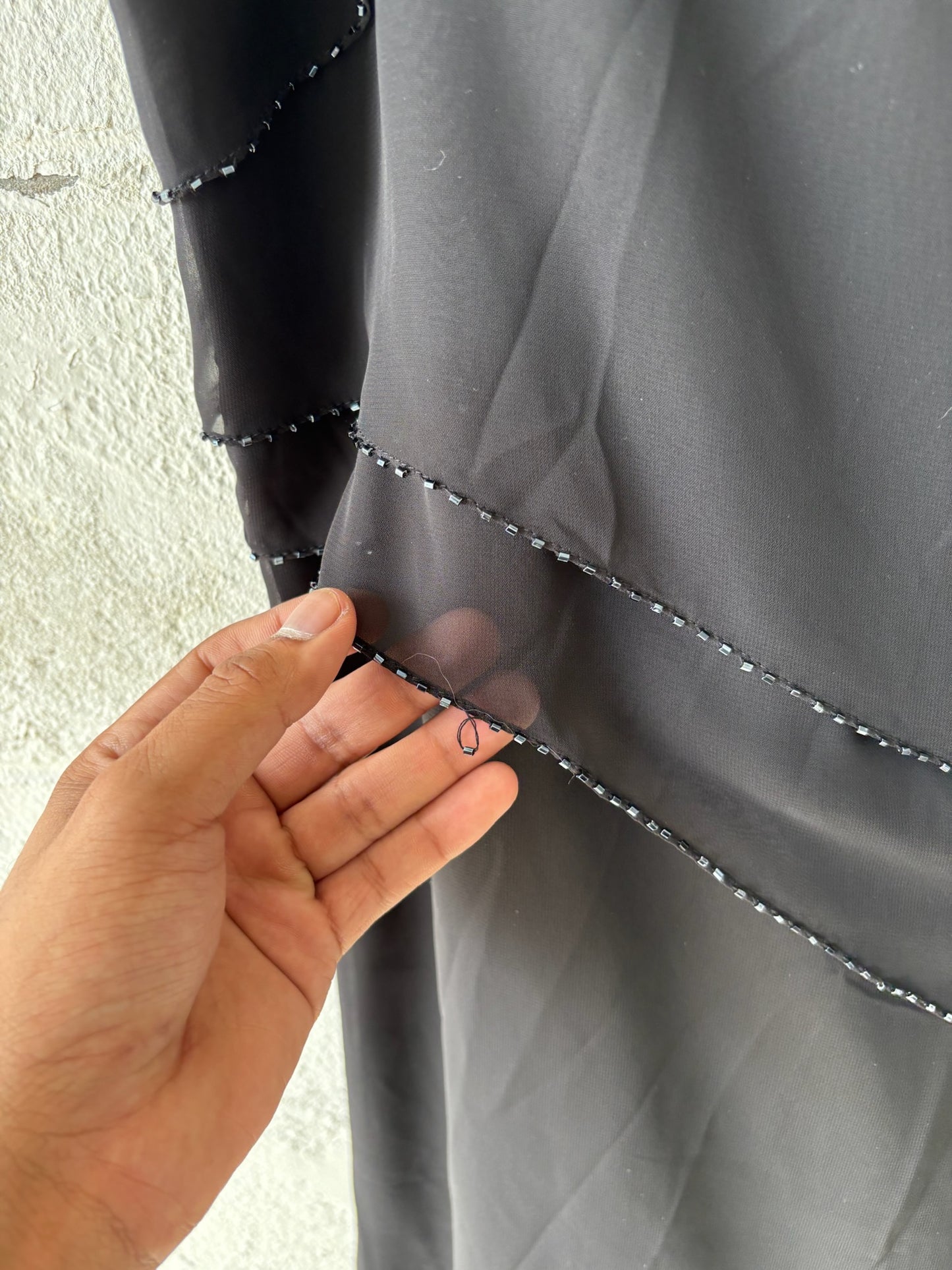 Black Beaded Layered Skirt : 14