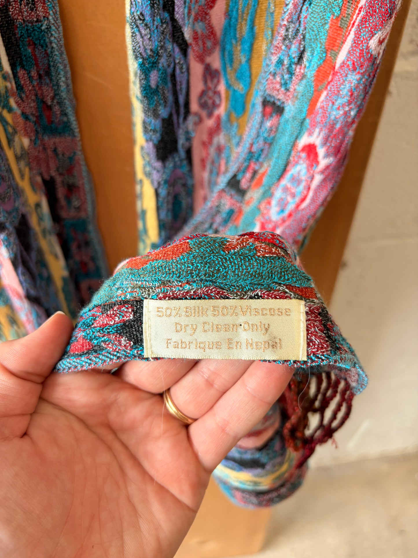 Colorful Silk Blend Scarf