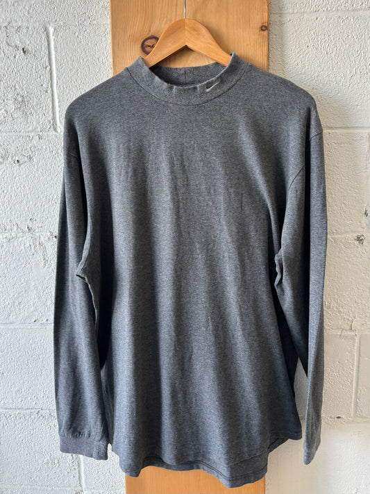 Vtg Gray Nike Mock Neck : L