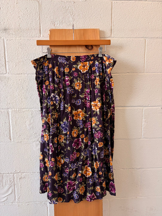 Floral Purple Skirt : 18W