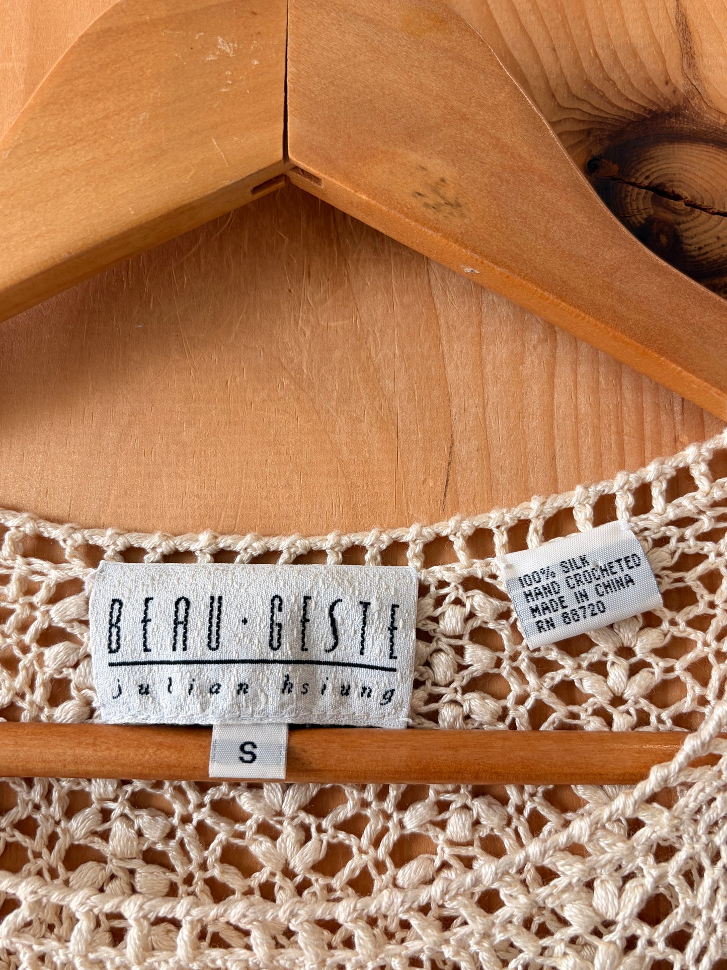 Hand Crocheted Silk Sweater : S