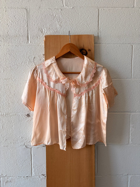 Vintage Pink Bed Jacket : S/M