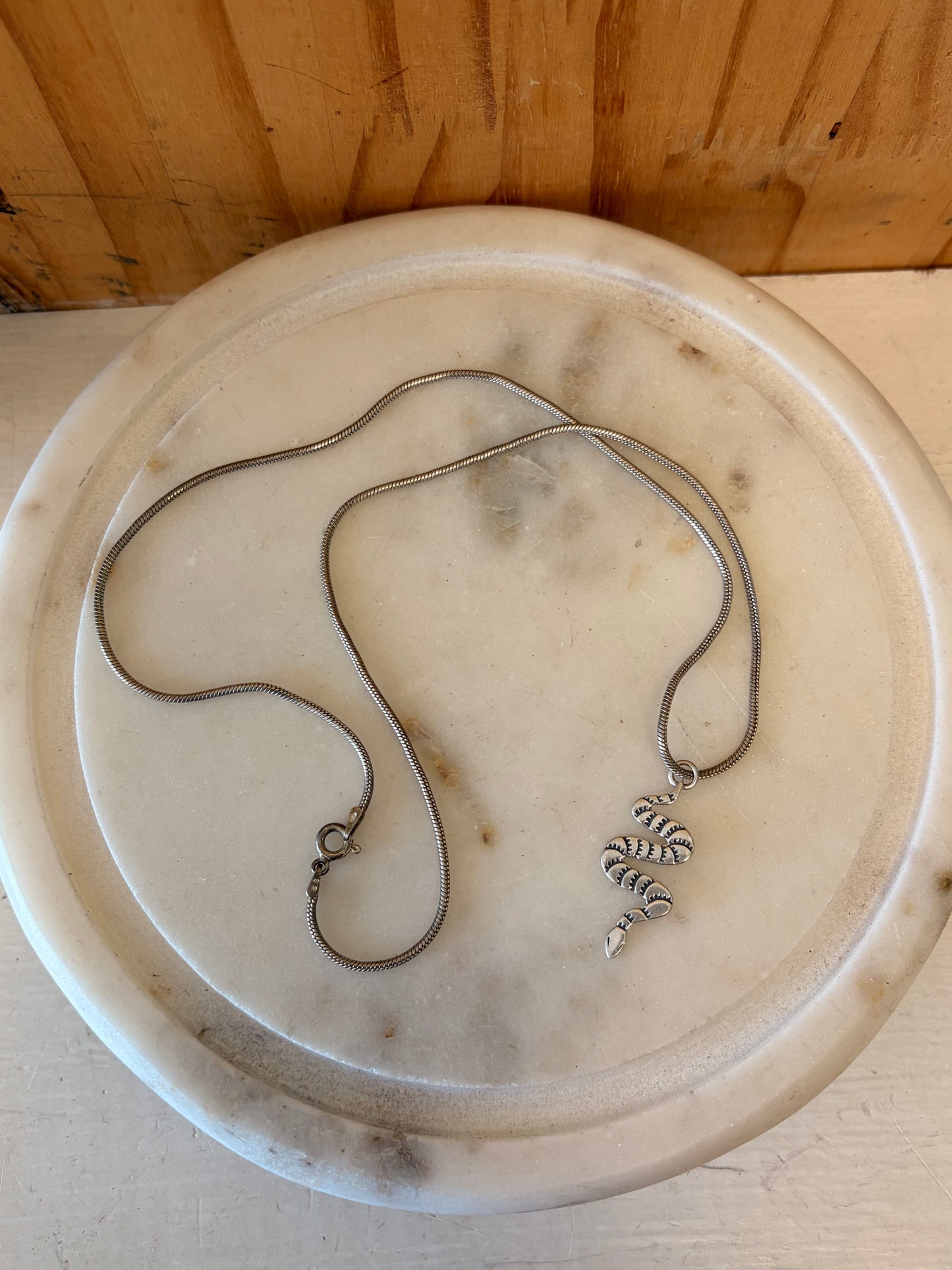 925 Sterling Silver Snake Necklace