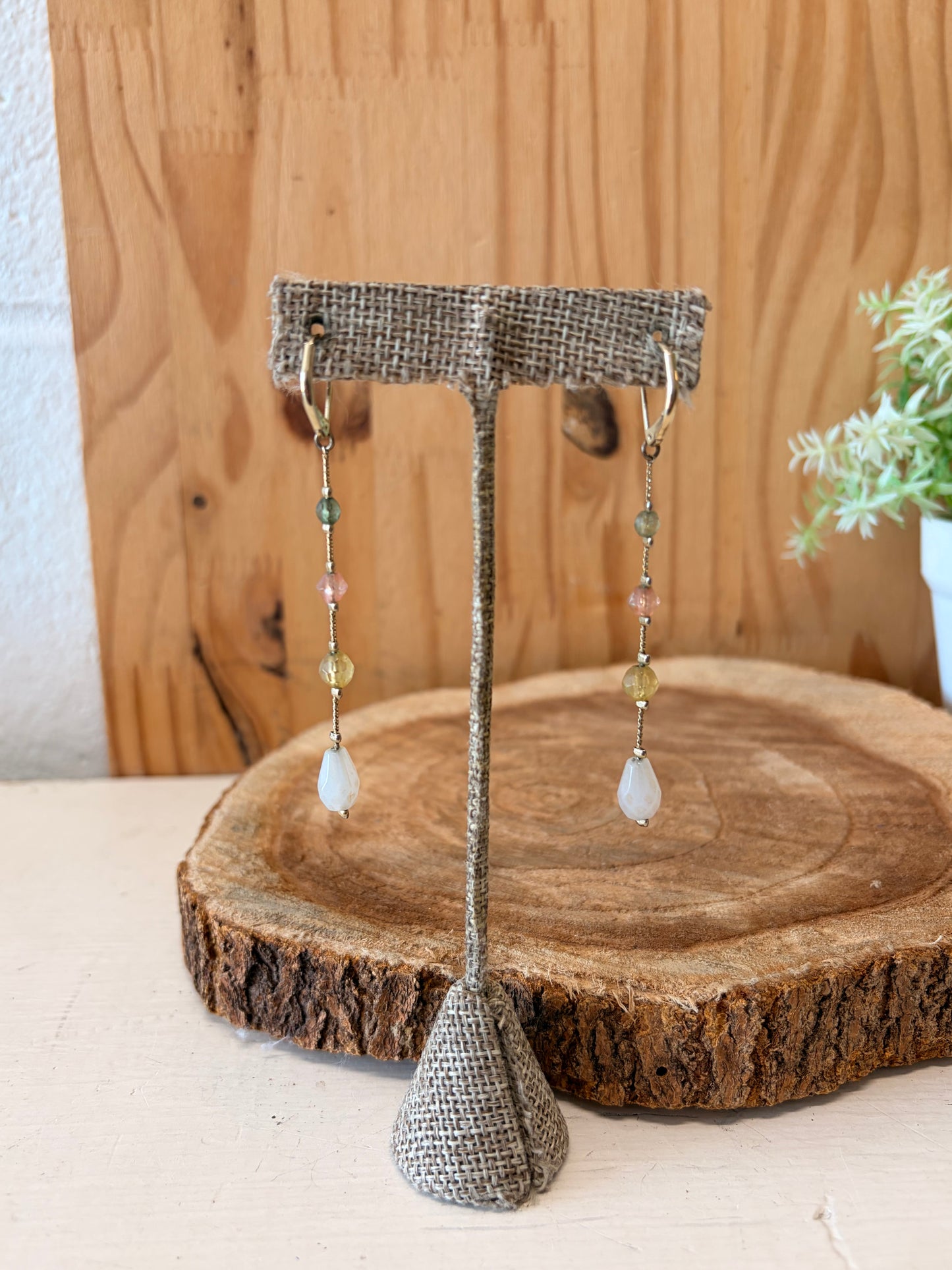 Pastel Beaded Drop Earrings