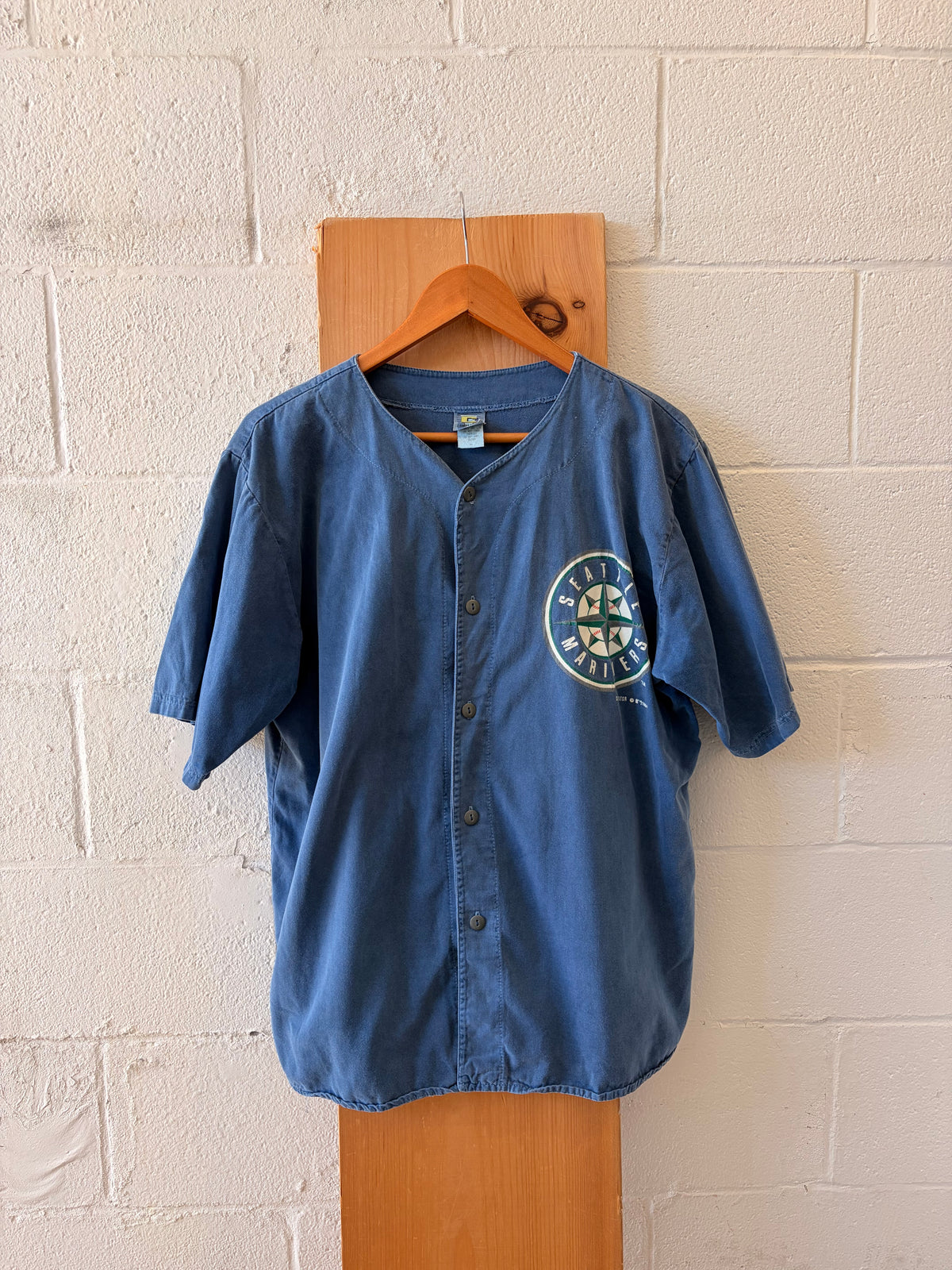 Vtg 90’s Seattle Mariners Baseball Button Down Jersey Tee : M