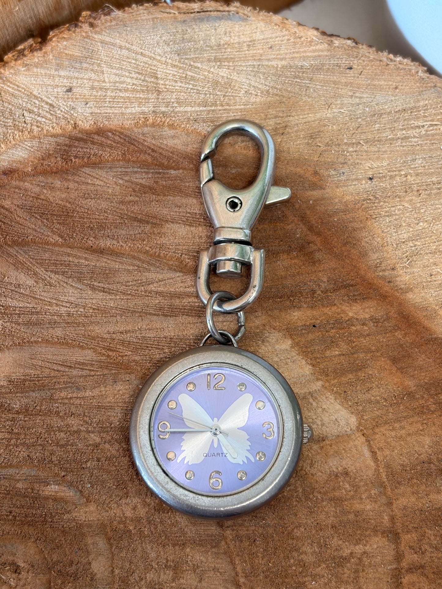 Butterfly Clip-On Watch Keychain (Untested - As Is)