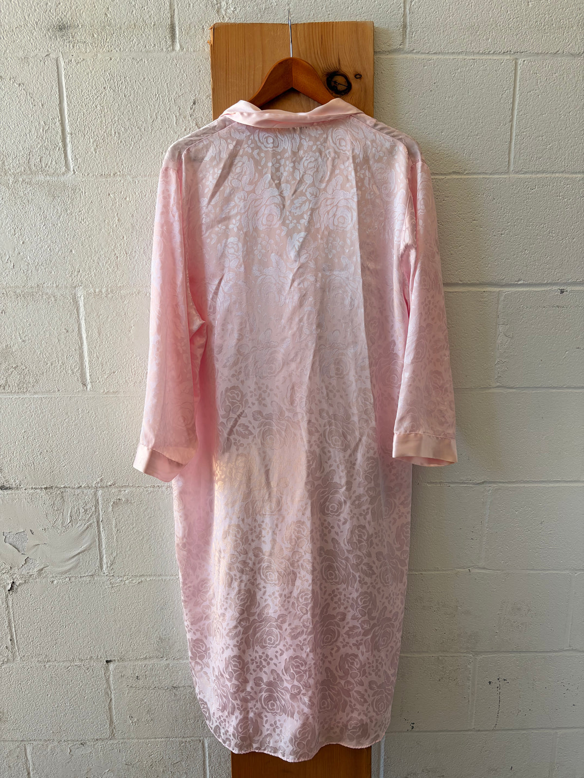Vtg Pink Rose Robe : L/XL