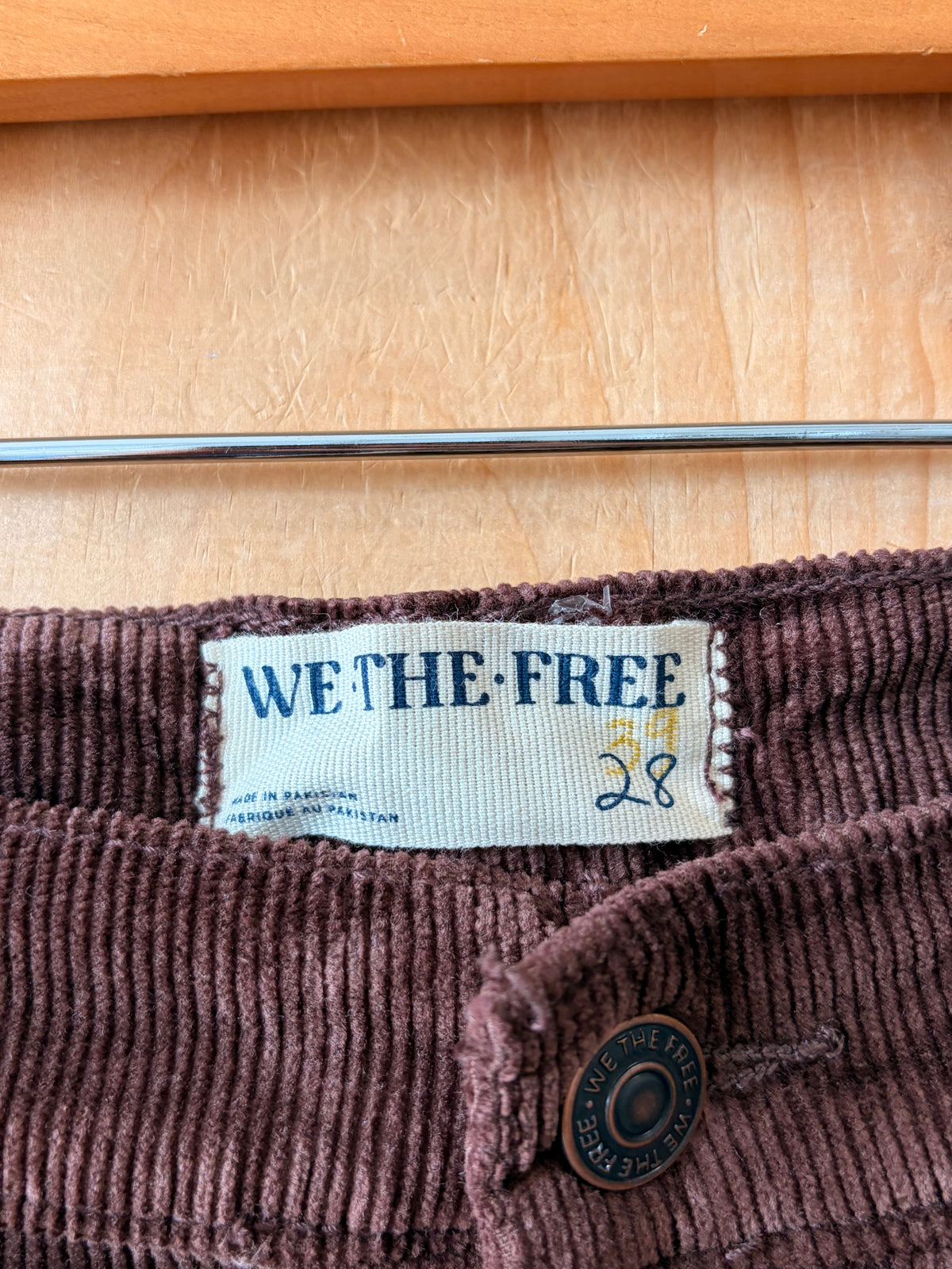 NWT Free People Brown Corduroy Pants : 28