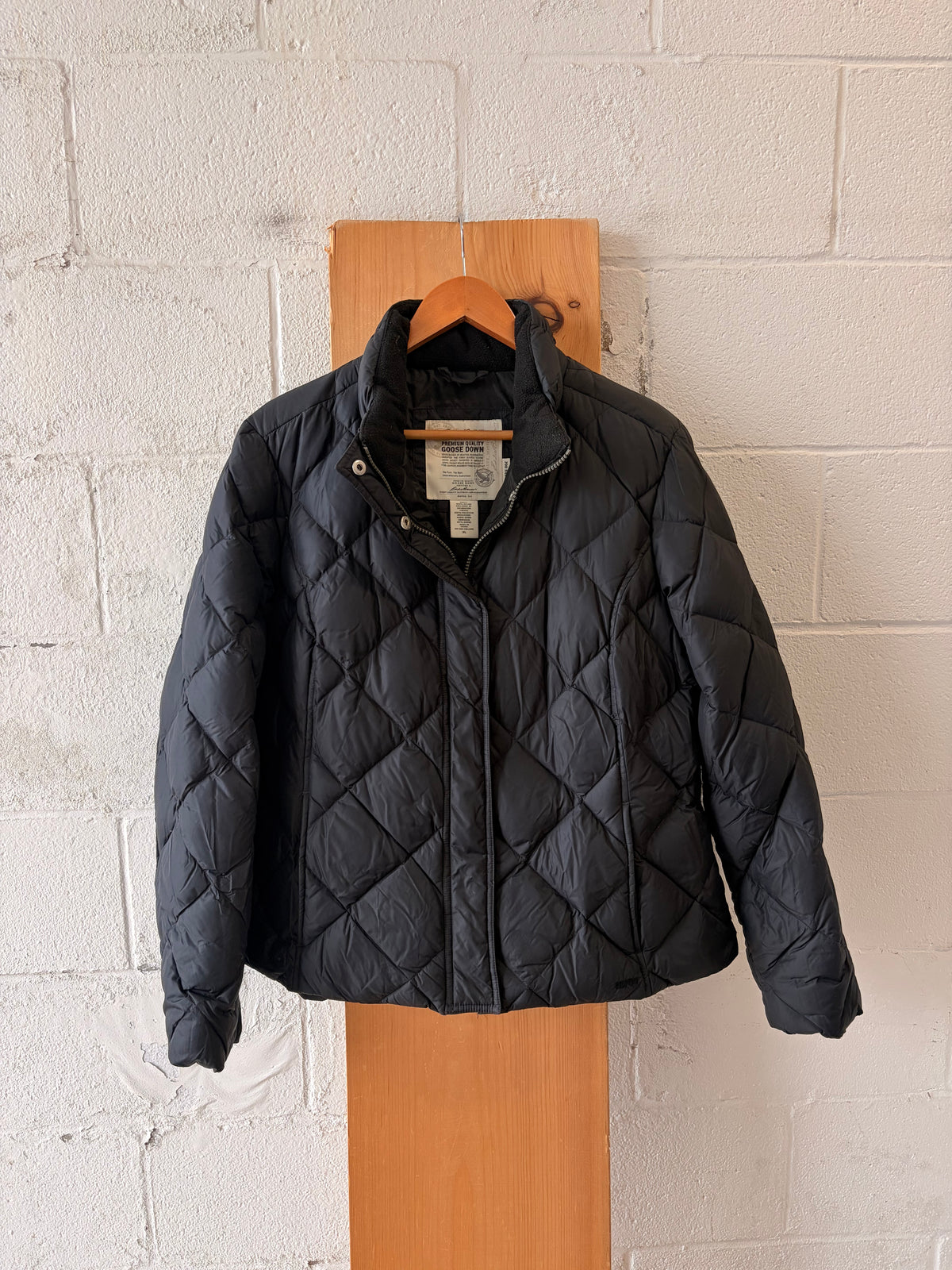 Black Eddie Bauer Goose Down Puffer Coat : XL