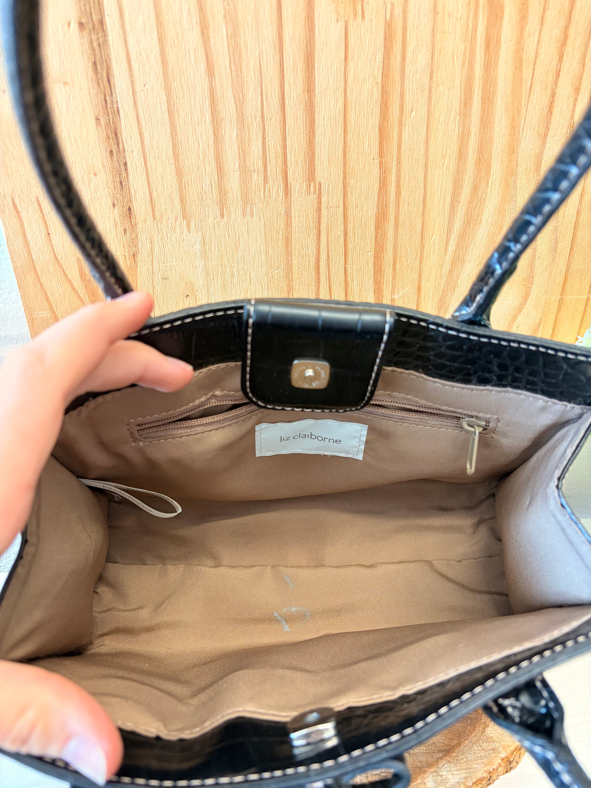 Vtg Liz Claiborne Mini Black Handbag