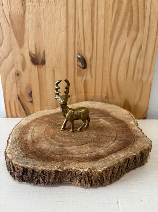 Vtg Little Brass Deer