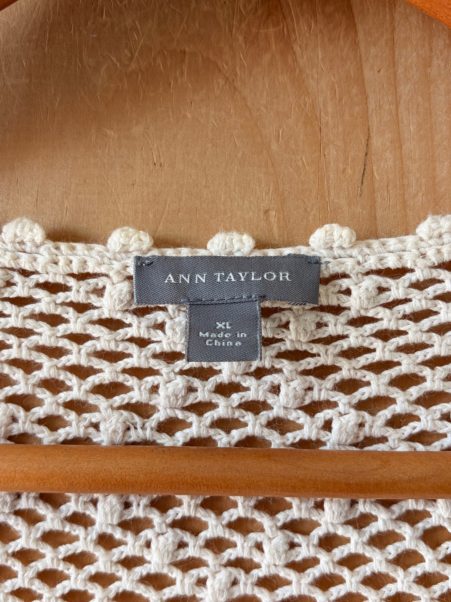 Cream Crochet Cardigan : XL
