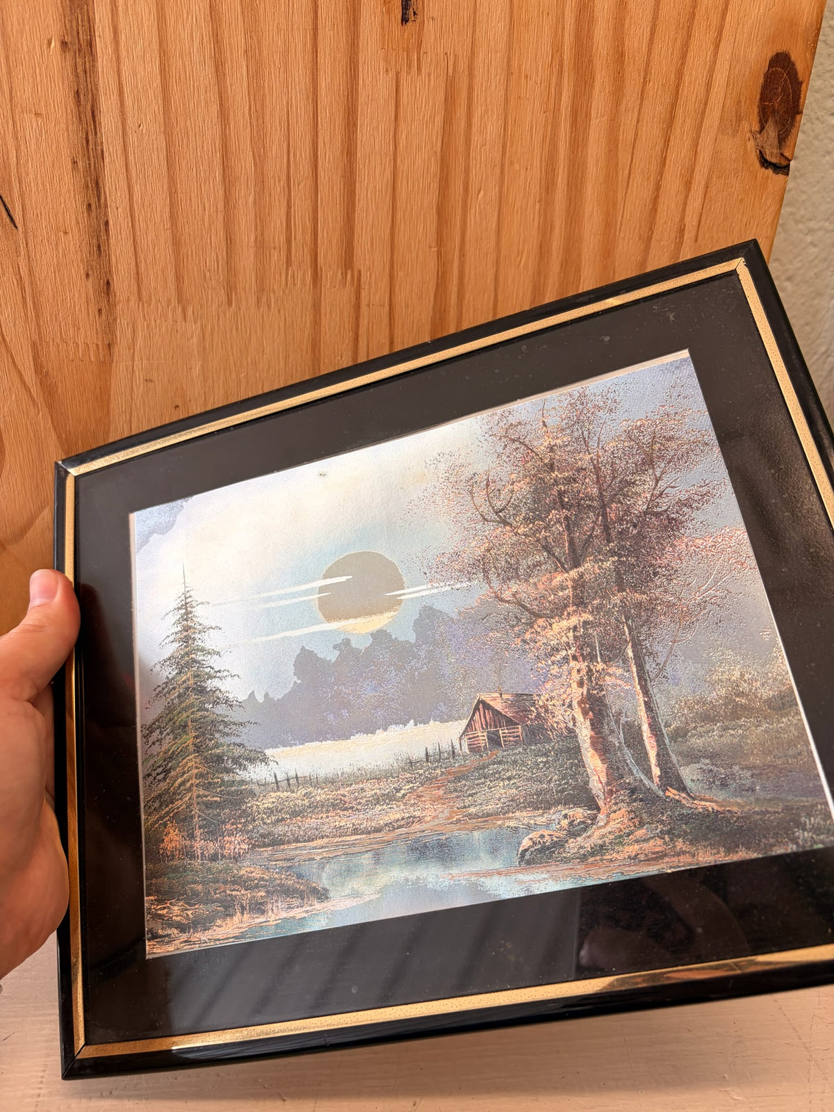 Vtg Pair of Landscape Foil Artwork (Local Pick Up Only)
