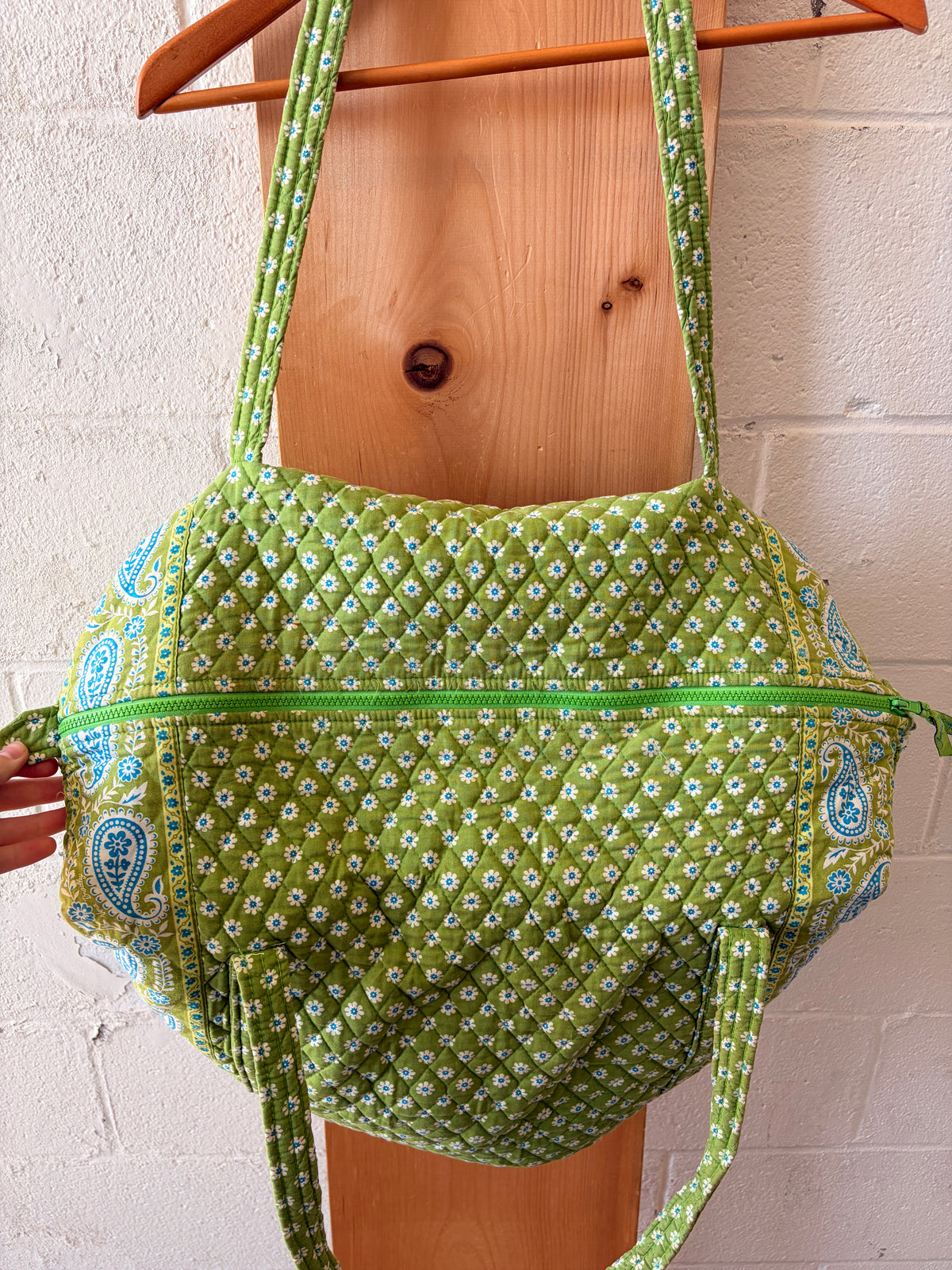 Vera Bradley Green Floral Duffle (As Is)