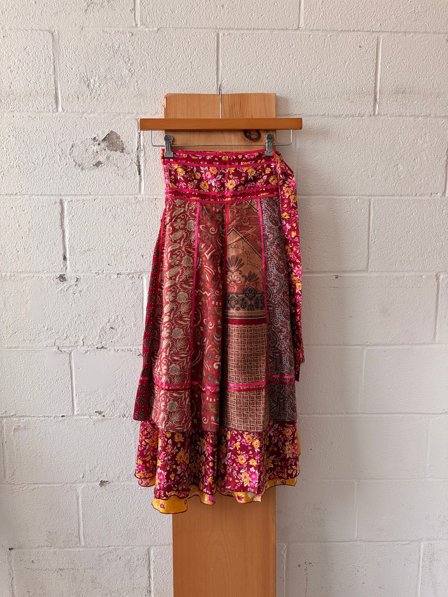 Boho Silk Wrap Skirt : OS