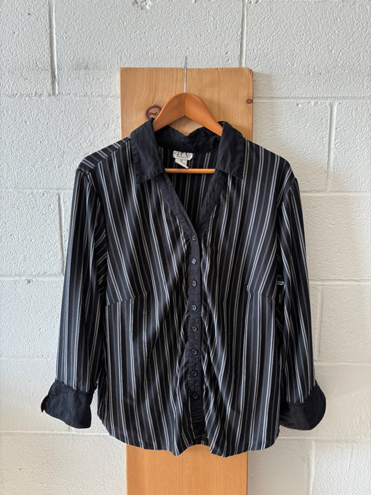 Vtg Striped Button Up : 2X