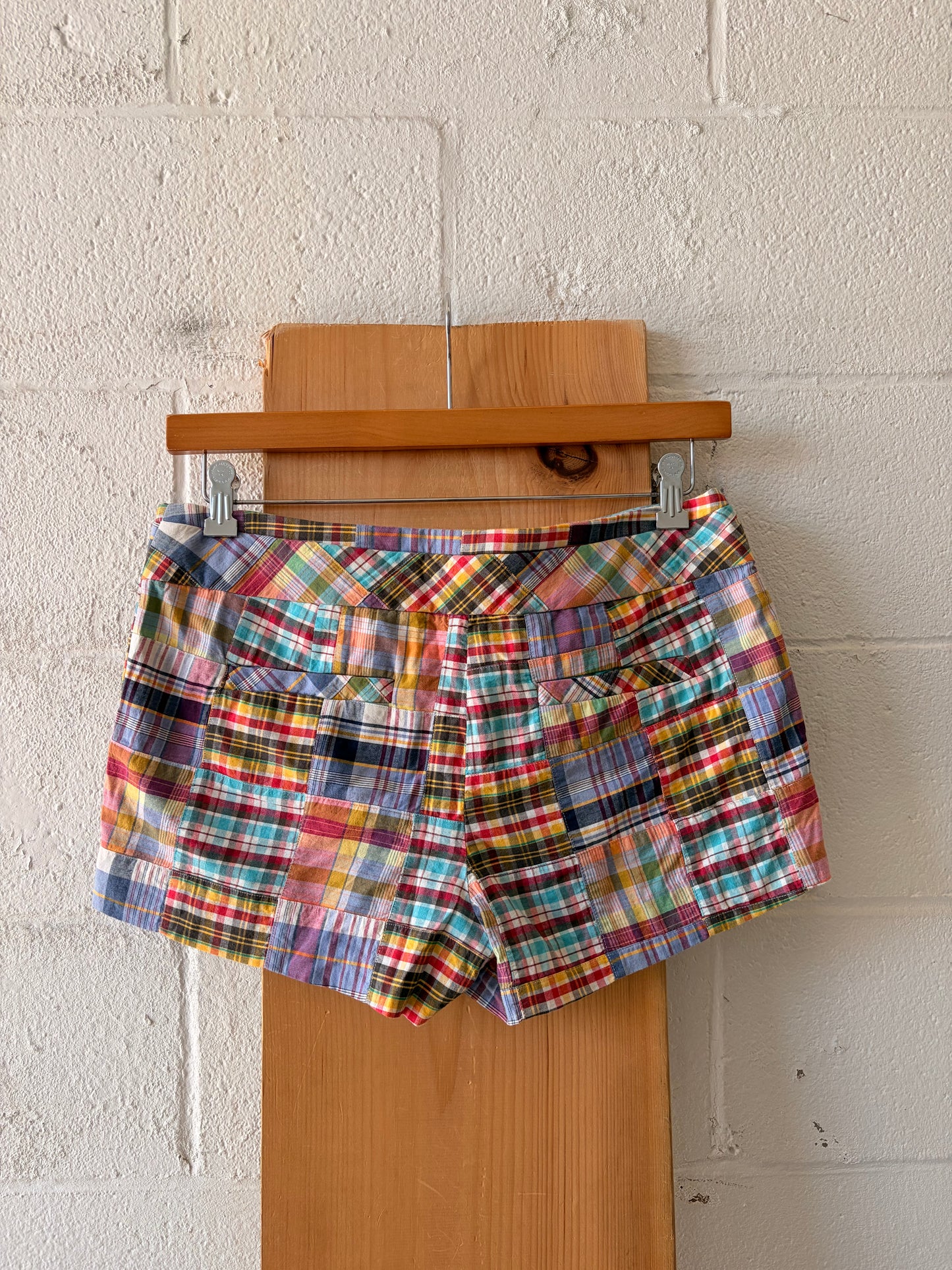 Bright Plaid Color Block Shorts : 8