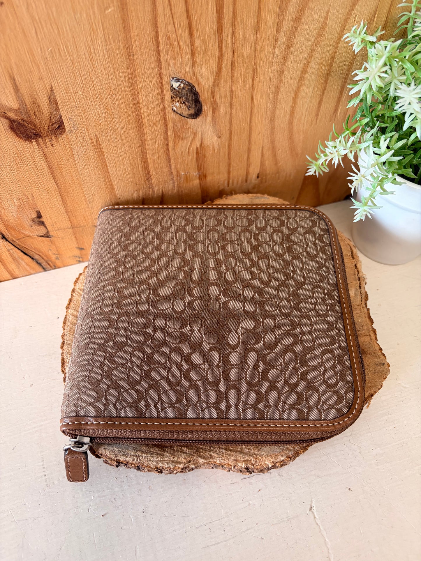 Vtg Coach Canvas CD Case