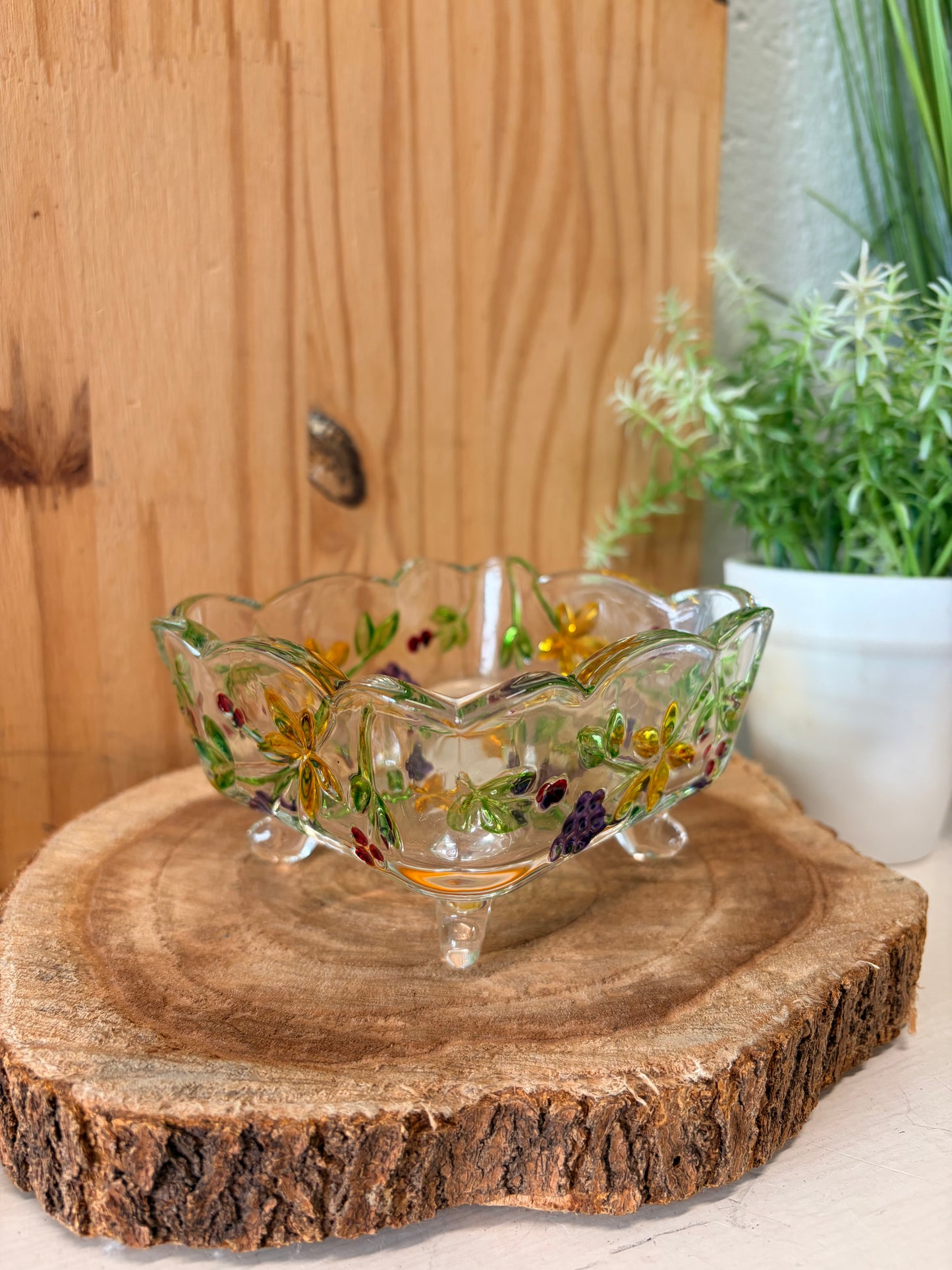 Footed Floral Dish (Local Pick Up Only)