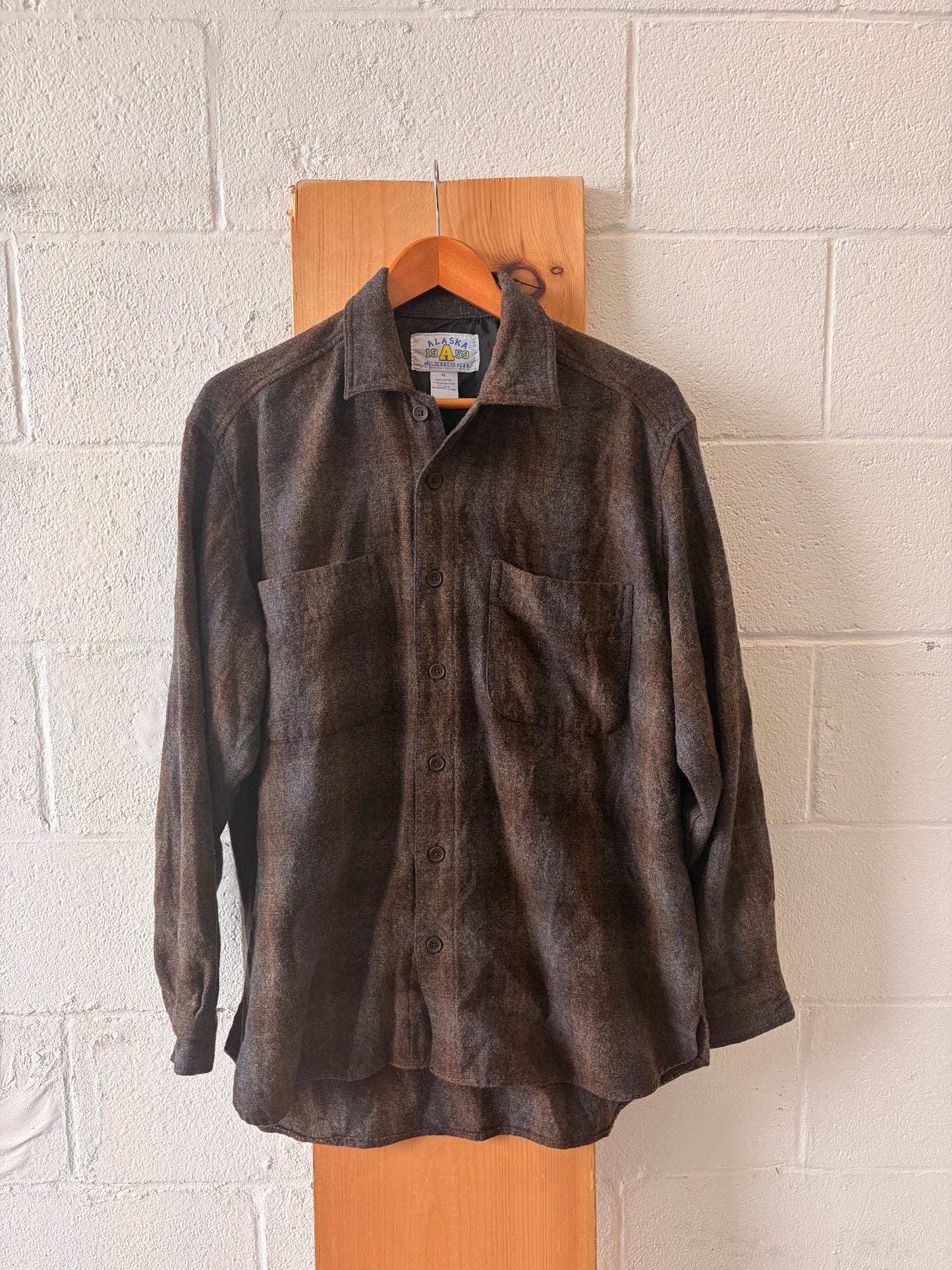 Vtg Alaska Brown Flannel : XL