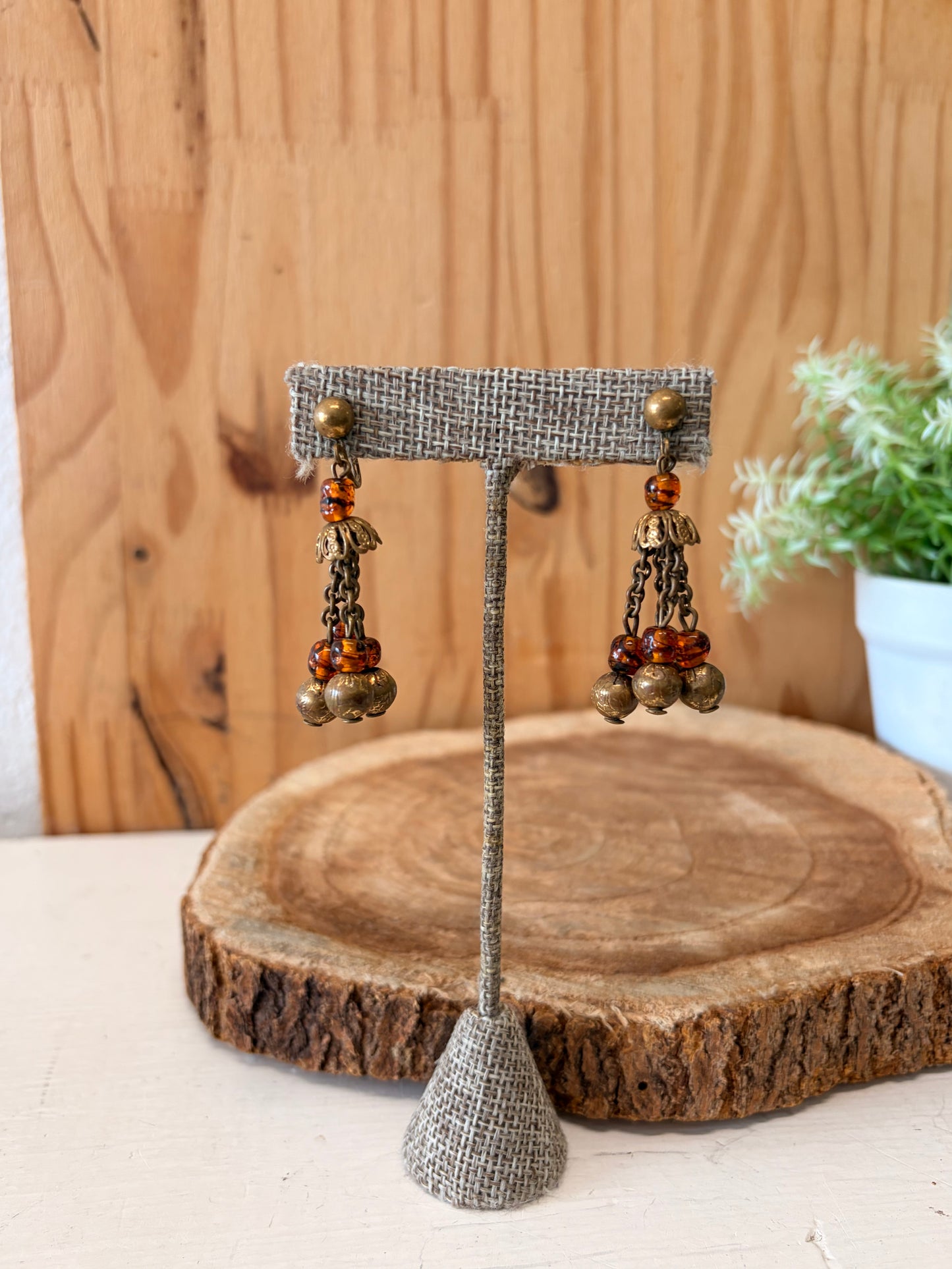 Amber Beaded Earrings